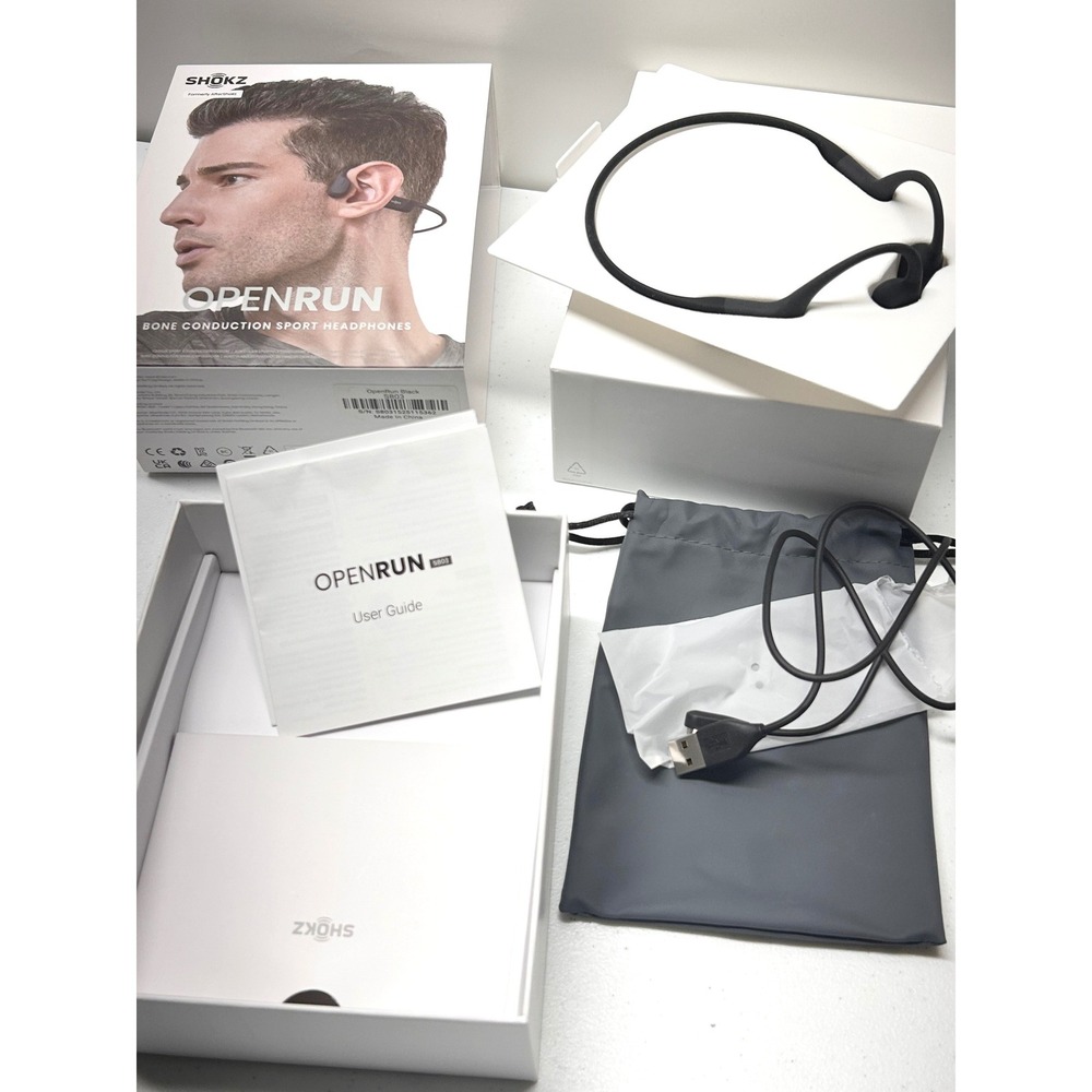 Shokz OpenRun Bone Conduction Sport Headphones Black S803 Wireless Bluetooth